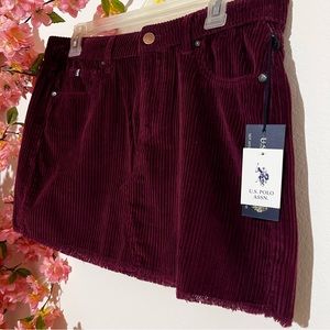 US POLO ASSN. NWT | Burgundy Corduroy Skirt